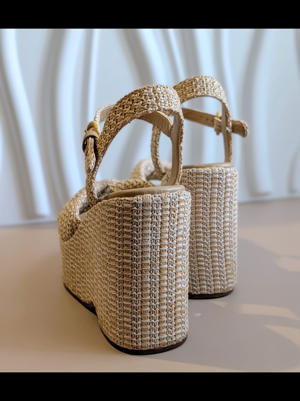 NIB Circus NY Joanne Natural Woven Platform Wedge Sandals Size 7 - Picture 6 of 15